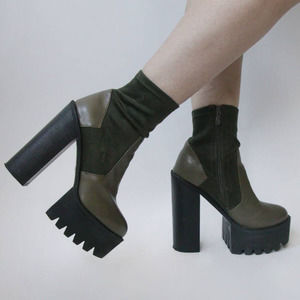 Sock Fit Ankle Platform Boots